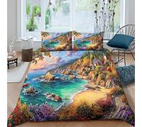 WBCFGHJKN 3D Printing Prince Edward Island Duvet Cover Sets, Quilt Cover Bedding Bed Covers with Pillowcases with Zipper Closure, Easy Care for Home DecorSingle（140x200cm）