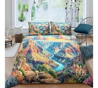 WBCFGHJKN Grand Canyon USA Complete 3-Piece Bedding Set - Soft Microfiber Duvet Cover with Hidden Zipper, 2 Matching Pillowcases, Machine Washable Quilt Cover for All Seasons Super King（260x220cm）