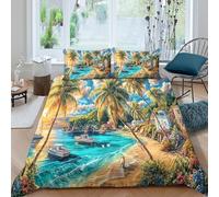 WBCFGHJKN Maldives Islands 3 Pieces Duvet Cover Set - Soft Microfiber Bedding with Hidden Zipper, 2 Pillowcases, Breathable Quilt Cover Maldives Islands
