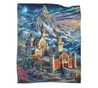 WBCFGHJKN Neuschwanstein Castle Pattern Fleece Throw Blanket, 3D Printed Super Soft Flannel Blanket, Cozy Warm Plush Throw for Sofa Couch Bedroom Living Room Home 40x50inch(100x130cm)
