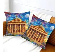 WBCFGHJKN Palace of Versailles 2 Pieces Throw Pillow Covers, Microfiber Square Cushion Cases, Solid Color Contemporary Design with Concealed Zipper, for Bed Couch Office Indoor Use 40x40cm