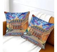 WBCFGHJKN Palace of Versailles 2PCS Pattern Cushion Covers, 3D Printed Decorative Pillow Cases, Square Throw Pillowcovers with Hidden Zipper for Couch Bed Home 45x45cm