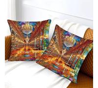WBCFGHJKN Palace of Versailles Covers Set of 2, 3D Printed Square Throw Pillow Cases, Soft Decorative Pillowcases with Invisible Zipper, for Sofa Couch Bedroom Living Room 50x50cm