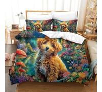 WBCFGHJKN Poodle Duvet Cover Set 3piece Set Microfiber Quilt Cover Bedding Sets Bed Covers with Zipper Closure Double（200x200cm）