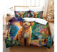 WBCFGHJKN Poodle Duvet Cover Set Microfiber Quilt Cover Bedding Set Bed Covers with Pillowcases with Zipper Closure Single（140x200cm）