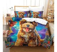 WBCFGHJKN Poodle Duvet Cover Sets Microfiber Quilt Cover Bedding Sets Bed Covers with Pillowcases with Zipper Closure Single（135x200cm）