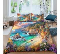 WBCFGHJKN Prince Edward Island Duvet Cover Set, 3piece Set Quilt Cover Bedding Sets, Soft Duvet for Adults And Kids,Easy Care for Home Decor King（220x240cm）