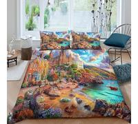 WBCFGHJKN Prince Edward Island Duvet Cover Set, 3piece Set Quilt Cover Bedding Sets, Soft Duvet for Adults And Kids,Easy Care for Home Decor Double（200x200cm）