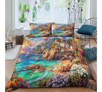 WBCFGHJKN Prince Edward Island Duvet Cover Set, 3piece Set Quilt Cover Bedding Sets, Soft Duvet for Adults And Kids,Easy Care for Home Decor King（220x240cm）