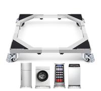 WBD Upgraded Stainless Steel Dolly Cart for Washing Machine, Dryer, Refrigerator, with Lockable Wheels and Adjustable Rollers