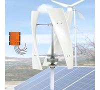 WBDBINGL 14000W Vertical Wind Generator,12V 24V 48V Output Wind Turbine with Controller, Aerodynamic Design,3 Blades,Auto Windward Adjustment,Ideal for Boats,Gazebos and Mobile Homes(White,48V)