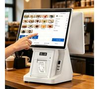WBDBINGL 15.6 Inch Touch Screen PC POS Systems for Small Business, All in One Smart Touch Screen Cash Register POS System, for Business Restaurants Retail