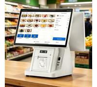 WBDBINGL Cash Register Till, 15.6 Inch Touch Screen PC POS Systems for Small Business, All in One Smart Touch Screen Cash Register POS for Retail & Restaurant/Salons