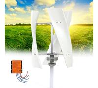 WBDBINGL Vertical Axis Wind Turbine Generator Kit 20000W with Electromagnetism Controller, 3 Blades Wind Turbine Power Generation, Permanent Magnet Generator for Mobile House Cabin(White,24V)