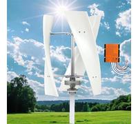 WBDBINGL Wind Turbine Generator Kit 14000W No Noise Vertical Wind Turbine Generator,12V 24V 48V Magnetic Levitation Wind Turbine with MPPT Controller,for Home Street Lighting(White,24V)