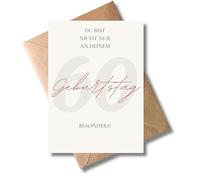 WBdesignz Birthday Card "Du bist nicht nur an deinem 60th Geburtstag besonders!" with Envelope - Elegant Greeting Card - Sixty Years - for Men and Women for 60th Birthday (A6)