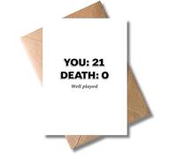 WBdesignz Birthday Card with Envelope - Funny Greeting Card for 21st Birthday - Well Played - Minimalist Congratulations Card for Men and Women - Humorous and Cheeky (DIN A6)