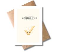 WBdesignz Cute Greeting Card with Envelope - Hook Praise - Wir sind unfassbar stolz auf dich - Cute Card zum Erfolg Glückwunsch - Passed Exam Graduation Driving Licence Abi (DIN A6)