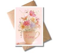 WBdesignz Cute Mother's Day Card "Mama Alles liebe zum Muttertag" with Envelope - Romantic Pink Greeting Card for Mum with Flowers - Lovely Gift Card for Mother's Day (DIN A6)