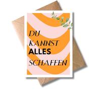 WBdesignz Cute Motivational Card with Envelope - You Can Create Everything - Card for Encouragement, Cheering, Get Soon, Good Luck for Exam Phases, Motivation, Courage, New Beginning (DIN A6)