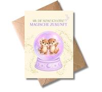WBdesignz Cute Otter Love Card with Envelope - With the See I See a Magical Future - Fortune Telling Ball - Sweet Love Card Valentine's Day Anniversary Proof of Love - Surprise for Couples (DIN A6)
