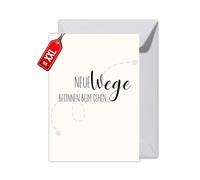 WBdesignz Divorce Card with Envelope - Courage Cards "New Ways Start When Walking" Separation Cards Marriage Relationship Cards Consolation Cards Encouragement Cards (XXL DIN A6, New Ways)
