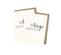 WBdesignz Divorce Cards with Envelopes - Courage Cards "New Ways Start When Walking" Separation Cards Marriage Relationship Cards Consolation Cards Encouragement Cards DIN A6 (Set of 2, New Ways)