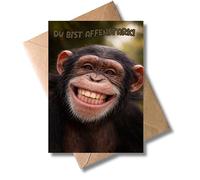 WBdesignz Funny Birthday Card - Du bist Affenstark - Alles Gute - Funny Greeting Card with Envelope with Monkey, Animal Motif - Funny Congratulations Card for Children and Adults (DIN A6)