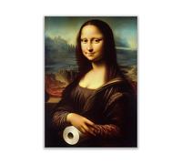 WBdesignz Funny Poster - Mona Lisa with Toilet Paper Roll - Humorous Art Parody as Wall Decoration for Guest Toilet, Toilet or Bathroom (A4) - Without Frame