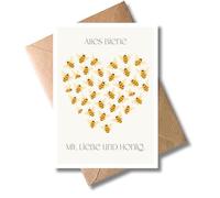 WBdesignz Greeting Card "Alles Biene mit Liebe und Honig" with Envelope - Cute Birthday Card with Heart of Bees - for Birthday, as a Loving Attention - Bee Lovers (DIN A6)