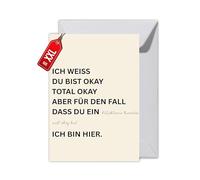 WBdesignz I Am Here Card with Envelope - Empathetic Consolation Card for Difficult Times, Friends & Family (XXL)