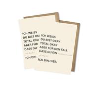 WBdesignz "I am Here" Cards with Envelopes - Empathetic Consolation Card for Difficult Times, Friends & Family DIN A6 (Pack of 2)
