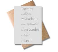 WBdesignz Modern Christening Card - Would You Like to Be My Godfather? Funny Card with Envelope for Godfather Christening - Always Read Between the Lines - for Friend, Brother, Men (DIN A6)