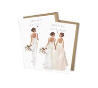 WBdesignz Queer Wedding Cards with Envelopes - Stylish Wedding Congratulations Cards for Women Beautiful Gift Cards for Wedding Party Bride and Groom Love Engagement LGBTQ+ (Set of 2, Wedding)
