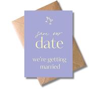 WBdesignz Set of 10 Wedding Invitation Cards "Save Our Date" with Envelopes - Purple Lilac Invitations for Wedding Guests - for Engaged Couples Wedding Planning - Hospital Invitations Wedding (DIN A6)