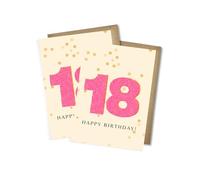 WBdesignz Set of 2 Happy 18th Birthday Cards with Envelopes - Greeting Card for 18th Birthday with Cake - Congratulations for 18 Year Old Birthday Children, Friends, Colleagues & Family (A6)