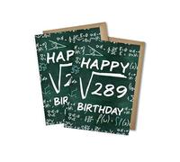 WBdesignz Set of 2 Maths Birthday Cards - Happy √289 Birthday - For Maths Fans, Nerds, Teachers & Students - 17th Birthday Card - A6 Envelopes (Set of 2, 17)