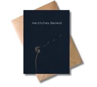 WBdesignz Sympathy Card with Envelope - Heartfelt Condolence Card - Elegant Mourning Card with Dandelion Motif - Condolence Card for Funeral Farewell Loss Funeral (DIN A6)