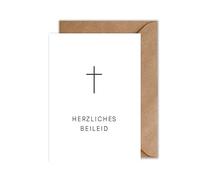 WBdesignz Sympathy Card with Envelope Heartfelt Condolence - Christian Cross Funeral Card with Saying - Condolence Card Condolence (DIN A6)