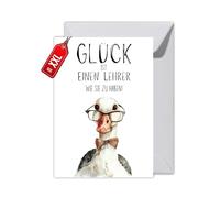 WBdesignz Teacher Thank You Card with Envelope - Charming Thank You Card "Glück ist es einen Lehrer wie Sie zu haben!" Heartfelt Thank You Card Stylish Thank You Card for Teachers (XXL DIN A4)
