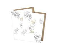 WBdesignz Wedding Card - Wedding Party Just Married Wooho! Wedding Rings Floral Greeting Card for Wedding Ceremony Bride and Groom Love Engagement Anniversary with Envelopes DIN A6 (Set of 2)