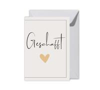 WBdesignz XXL Modern Greetings Card with Envelope - Geschafft - Wir sind so stolz auf dich - Minimalist Congratulations Card for Graduation, Passed Exam - for Graduates (XXL DIN A4)