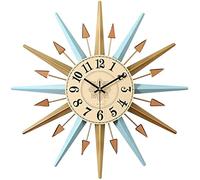 WBDWWTD 22 Inch Mid-Century Style Metal Crystal Wall Clock, Star-Shaped Silent Decorative Wall Clock, Suitable for Bedroom Living Room Porch Office