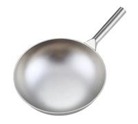 WBDWWTD 34cm Pure Titanium Non-Stick Wok, Lightweight Uncoated Frying Pan, Durable Round Bottom Pot for Home Cooking, Eco-Friendly Kitchen Essential, Perfect for Everyday Use