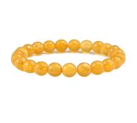 WBDWWTD 8mm Stone Bead Bracelet Crystal Bead Bracelet Nature Stones White Round Braided Elastic 17cm x 7mm 1PCS for Engagement