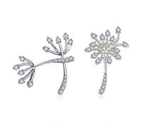 WBDWWTD 925 Sterling Silver Blooming Dandelion Love Exquisite Stud Earrings for Women Silver Jewelry