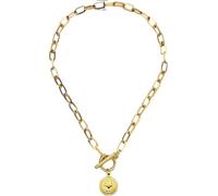 WBDWWTD Accessories 925 Sterling Silver Coin Toggle Necklace For Women, Toggle Paperclip Chain Padlock Pendant Necklace - Lock And Key, Heart, Coin Chain Pendant Necklace
