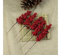 WBDWWTD Artificial Red Berries Bouquet Fake Pomegranate Flower Christmas Tree Decoration Accessories Wedding Party Decor-02-10pcs