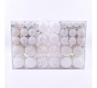 WBDWWTD Box 100pcs 3-6CM Christmas Tree Decorations Bright Interior Decoration 9 Color Matte -100pcs White