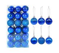 WBDWWTD christmas ornaments Home New Year Xmas Party Decoration 36pcs/set 4cm Multicolor Christmas Christmas Tree Hanging Ornaments Balls Baubles christmas bauble (Color : Rose Red) (Royal Blue)